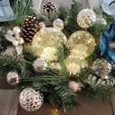 Crackle Globe LED Lamp Battery Operated , Lighted Glass Orb for Festival Christmas Decoration, Gold Mercury Glass Ball Light for Living Room Indoor (No Timer)