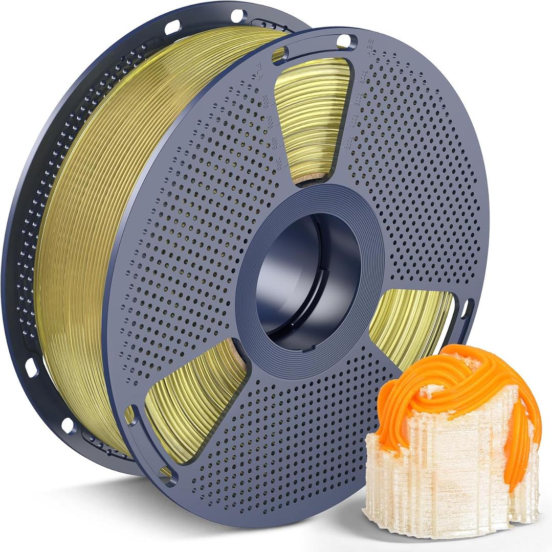 SUNLU PVA Filament 1.75mm, Water Soluble Support 3D Printer Filament 1KG, Easy to Dissolve for Smooth Surface Finish, Compatible with PLA, PETG, ABS, Nylon, Transparent Yellow