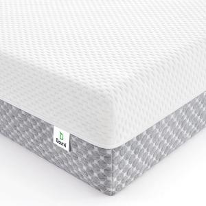 Dourxi Crib Mattress, Dual Sided Comfort Memory Foam Toddler Bed Mattress, Triple-Layer Breathable Premium Baby Mattress for Infant and Toddler w/Removable Outer Cover - White&Grey