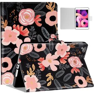 Case for iPad mini 5/4/3/2/1 Cartoon Aesthetic Cute Flowers Floral 5th/4th Generation Kawaii Partten Folio Cover Fashion Slim Stand Cases Women Teens Girls Auto Sleep/Wake for iPad 7.9 inch