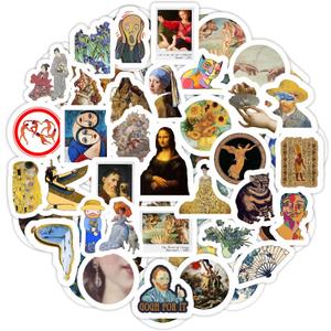 BulbaCraft Art History Stickers, Famous Paintings Stickers for Water Bottle and Laptop - Art Party Favors, Decorations & Gifts, Waterproof Vinyl Decals, Gifts for Women & Men