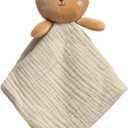 Pearhead Teddy Bear Baby Lovey – Organic Cotton Muslin Security Blanket, Plush Snuggle Toy Helps Self-Soothing, Breathable & Soft, Gender-Neutral Newborn Gift for Boys and Girls, 0+ Months