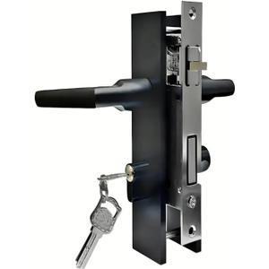Door Locks for Bedrooms, Quiet Modern Black Door Handles Interior with Lock, Door Knob with Lock and Keys Mute Zinc Alloy Exterior Door Lock Set
