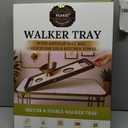 Walker Tray for Folding Walker with Cup Holders, Non-Slip Mat & Bag - Adjustable Universal Plastic Food Table for Seniors - Detachable Guardian Accessories - Removable Walker Trays for rolling walker