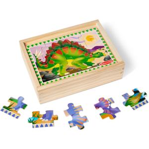 Melissa & Doug 4in1 Wooden Dinosaur Jigsaw Puzzle Set, 48 Pieces with Storage Box, Toddler Puzzle Toy for Kids Ages 3+ - FSC Certified