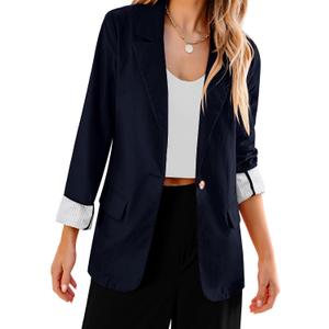 luvamia Blazers for Women Business Casual Dressy Work Fashion Lightweight Spring Summer Linen Unlined 2025 Suit Jackets, M