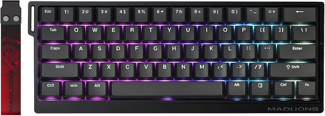 Hyekit x FGG MADLIONS MAD 60 HE RGB 60% Wired Magnetic Switch Mechanical Gaming Keyboard with Adjustable Actuation, 8000 Hz Polling Rate, Rapid Trigger Mode, Hall Effect Switches, for PC/Mac, Black