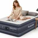 Twin XL Air Mattress with Built-in Pump 18in, Extended 80" Length, Horizontal I-Beam Support 500 LBS, Airtight PVC Bonding, 2-Min Inflation Air Bed with Carry Bag for Home Guests Camping