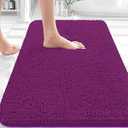 OLANLY Bathroom Rugs 36x24, Extra Soft Absorbent Chenille Bath Rugs, Rubber Backing Quick Dry, Machine Washable Bath Mats for Bathroom Floor, Tub and Shower, Home Decor Accessories, Purple