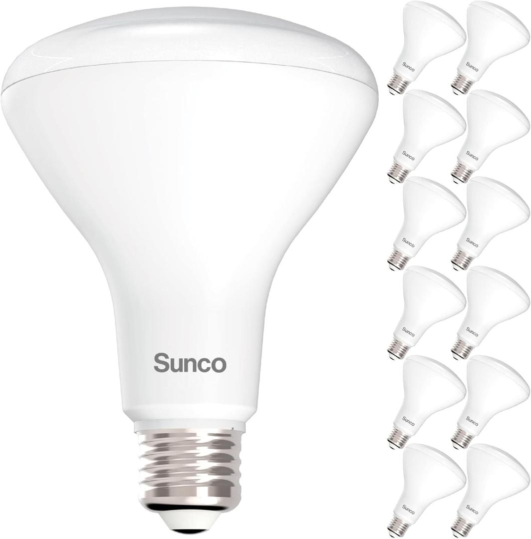 Sunco 12 Pack BR30 Light Bulbs LED, Recessed Can Light Bulbs, Indoor Flood Bulb, 850 LM, 11W (65W Equivalent), 2700K Soft White, Dimmable, E26 Base, for Home, Kitchen, Bedroom UL