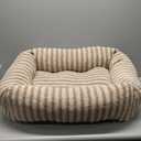 MIXJOY Dog Bed Medium Size Dog, Washable Medium Dogs Bed with Removable Cover, Soft Rectangle Doggy Ded Fluffy Plush Faux Fur Pet Bed with Anti-Slip Bottom, 30"x24"x8", Beige