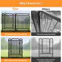 Garden Fence Animal Barrier Heavy Duty Thickened Metal Tube Garden Fencing, 40in(H) 8 Panels Low Threshold Dog Fence Outdoor for Yard, Total 19 Ft(L), Black