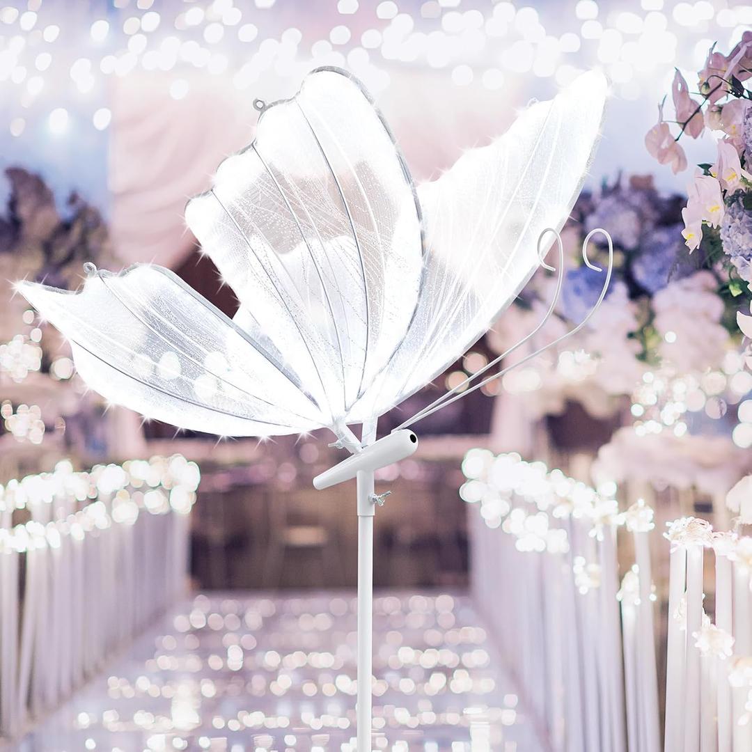 Sumind 1 Pc Wedding Butterfly Floor Lamp Creative Butterfly Ceiling Lights Decoration Creative Floor Standing Lamp Hanging Props for Wedding Receptions and Birthdays