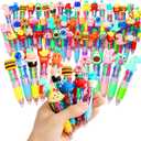 LiYiQ 50 Pcs Multicolor Pen in One Fun 4-in-1 Cute Pens Bulk Kawaii Cool Ballpoint Pens Fun Gifts (50)