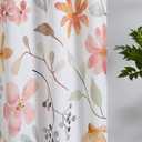 Estmy Pink Floral Shower Curtain for Girls Bathroom, Watercolor Cute Boho Flowers Leaves Botanical Fabric Shower Curtain Set Modern Aesthetic Bathroom Decor (72"W x 72"L (Pack of 1))