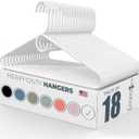 Made in USA Heavy Duty Clothes Hangers Strong Plastic Hangers for Jackets, Coats, Closet and Clothing (18pk White)