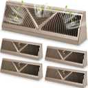 4 Pcs Baseboard Register Vent 18 Inch Duct Opening Size Baseboard Vent Covers Baseboard Diffuser Adjustable Corner Baseboard Return Air Grille for Home Floor Wall Air Flow Control(Brown)