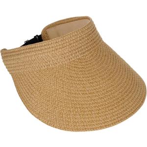 Straw Sun Visors Hats for Women UV Protection, Summer Packable Beach Hat, Wide Brim Foldable Hats for Travel