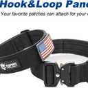 TSPRO Premium Dog Collars Tactical Dog Collar with Patch and Heavy Duty Quick-Release Metal Buckle Durable Thick and Adjustable for Medium to Large Dogs (Green L) (Patch-Equipped L (18.5"-25" Adjustable))