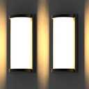 Sytmhoe Modern Exterior Wall Lights, 2Packs 3000k Outdoor Light Fixtures,LED Wall Mounted Lamps,Matte Black Porch&Patio Light for House,IP65 Waterproof for Garage Hallway Stairs Gardens(1packs)