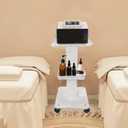 Esthetician Cart, 3 Tier Beauty Rolling Trolley with Rotation Wheels, Aluminum Alloy Tray Rolling Cart for Hair Salon, Spa Salon Beauty Machine Storage