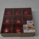 SHareconn 6ct Velvet Glitter Christmas Tree Balls Ornaments,4.72" Flocked Ornaments,Shatterproof Plastic Decorative Baubles Decorations for Xmas Tree Decor Holiday Party Decoration(Red & Gold,120mm)