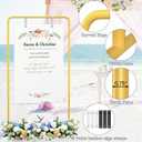 Wedding Sign Holder,Adjustable Welcome to Our Wedding Sign Holder Stand,Gold Easel Stand for Sign,W/Design Bundle & Leather Sign Hanging Straps,for Party,Wedding,Baby Shower,Graduation (Gold 4.2ft OR 5.7ft)