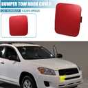 X AUTOHAUX 2Pcs Red Front Left Right Bumper Tow Hook Cover Cap for Toyota RAV4 2009-2012 Tow Hook Eye Lid Cap Replace 53285-0R020 53286-0R020
