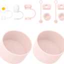 2 Sets of Spill Stoppers and 2PCS Silicone Boots with 3PCS Straw Covers for Stanley Quencher H2.0 20oz 30oz 40oz Rose Quartz
