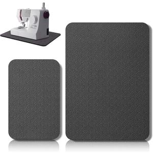 2 Pcs Sewing Machine Muffling Mat Pedal Sewing Mat Reduce Vibrations Noise No Slip Machine Accessories for Quilting(15" X 20" and 9" X 14",Black)