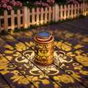 Solar Lanterns Outdoor Waterproof Decorative Garden Solar Lights Outdoor,Hanging Hollow Out Metal Ornaments Decor for Outside Lawn,Patio,Balcony,Yard Unique Gifts for Women Valentine Day Gifts
