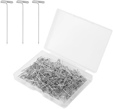 250pcs T Pins, 1.5in Straight Wig Pins for Mannequin Head Metal Jewelry Small T Pins for Crafts Blocking Pins for Sewing Blocking Knitting Sewing Jewelry Decor, Set of 4