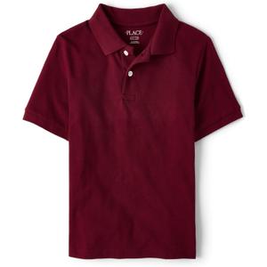 The Children's Place Boys' Uniform Short Sleeve Pique Polo (Medium, Redwood)