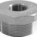 Stainless Steel 2" Male NPT to 3/4" Female NPT Reducer Hex Bushing Pipe Fitting Adapter (pack of 1)