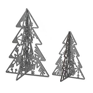 National Tree Company Christmas Tree Table Décor, Lightweight Wood, 10 in and 7 in White