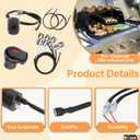 BQMAX G511-0055-W1 Ignition for Charbroil Grill Ignitor Replacement Kit, Electronic Ignition Module and 2 Push Grill Igniters Button with Wires for Charbroil Surefire Ignition Systems, 4 Outlets