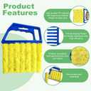 4Pcs Blind Cleaner Duster Tool Set with 7-Finger & 3-Finger BrushesWashable Multi-Surface Dusting Kit for Wood Blinds, Venetian Blinds, AC Vents, Car Vents, Shutters & Fans (Yellow+Green)