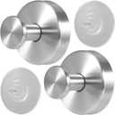 Picowe Suction Cup Hooks Stainless Steel Wreath Hanger Shower Wall Storage Hook Organizer for Hanging Tower Clothes Bags Keys Hats Decorations Wreath (Sliver, 2)