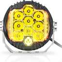 5 Inch 50W Amber Yellow LED Offroad Light, LED Driving Light Round Work Light Spot Flood Combo for Wrangler ATV Trucks SUV Pickup UTV 4x4, F150 - Pack of 1