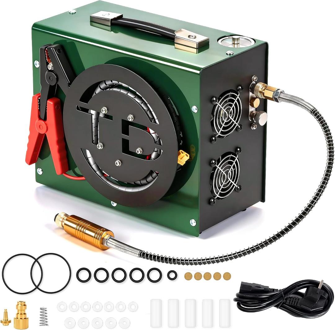 TUDIVING Portable Air Compressor 4500Psi / 30Mpa with Auto-Stop | Auto-Stop Feature, 4500Psi Pressure, Portable Design, 30Mpa Capacity
