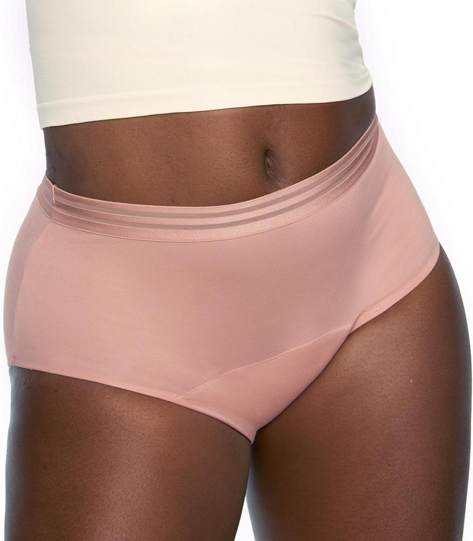Poise Washable Adult Incontinence Underwear for Women, Reusable, Light Absorbency, 1X, High Waist, Pink, 1 Count