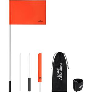 Affordura Water Ski Flag 48 Inch Orange Boat Flag 3 Sections Skier Down Flag Boat Safety Flag with Flag keeper and Storage Bag