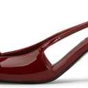Mattiventon Burgundy Kitten Heels for Women Slingback Heels Bow Ankle Strap Pointed Toe Heel Sexy Wedding Dress Party Pumps Size 9