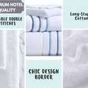 Bath Towels Set for Bathroom Luxury 6-Piece Cotton Towels, Soft Absorbent & Quick Dry, 600 GSM Bath Towels for Bathroom, Hotel Spa Quality (2 Bath, 2 Hand, 2 Washcloths, White Blue Azure Stripe)