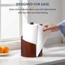 Paper Towel Holder Countertop with Wood Round Base and Iron Holder,Holds Mega Roll,Holder Stand for Kitchen Roll Organize,Wooden Paper Towel Holder for Kitchen Dining Table Home Decor
