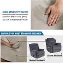 H.VERSAILTEX Velvet Recliner Chair Covers 1-Piece for Reclining Chair, Recliner Cover Feature Thick Luxury and Soft Fabric with Elastic Bottom, Anti-Slip Foams Attached (Oatmeal,X-Large)