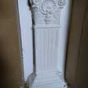 Large 35.5" Vintage Weathered Corinthian Column Pillar with Base Pedestal Magnesium Oxide Ideal for Displaying Statues, Vases, or Planters Decoration for Garden Backyard Patio Office, White