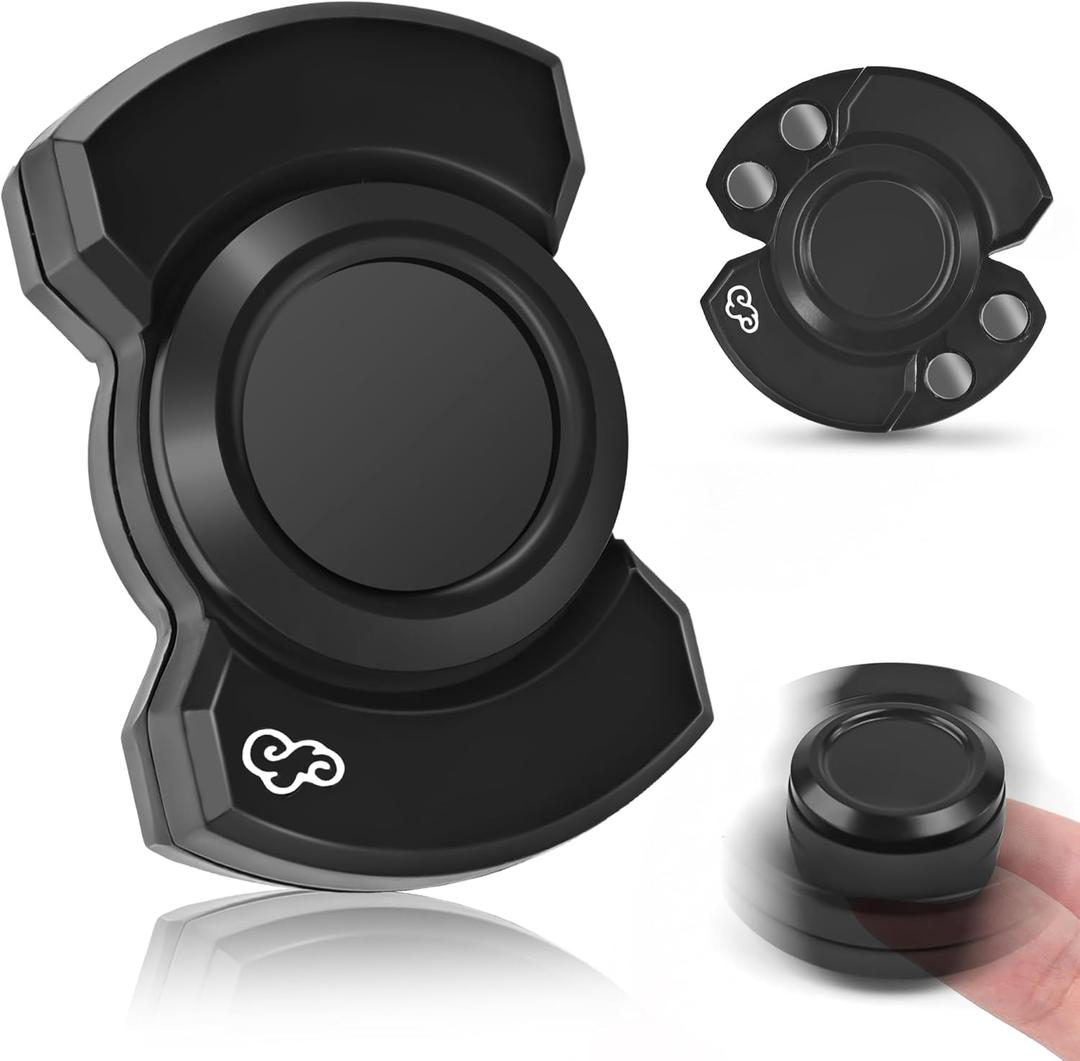 3-in-1 Fidget Spinner Toy for Adult Metal Slider Clicker Spinner Magnetic Easter Basket Stuffer for Adult Men Office Desk Toy Stress Anxiety Relief ADHD Magnet EDC Cool Gadget Gifts for Teen Boy (Black)