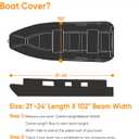 NEVERLAND Pontoon Boat Cover Waterproof Heavy Duty Trailerable Boat Cover Marine Grade Polyester Canvas Cover Fits Pontoon/Deck Boats (Boat Length 21-24ft, Beam Width up to 104", Blue)