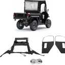 UTV Cab Enclosure Compatible with Kawasaki Mule 600, 610, 610 4x4, 610 4x4 XC(2015 & Older) Full Cab Cover Soft Doors w/ Zippered Windows Rear Panel for All-Weather Protection (Plastic Black)